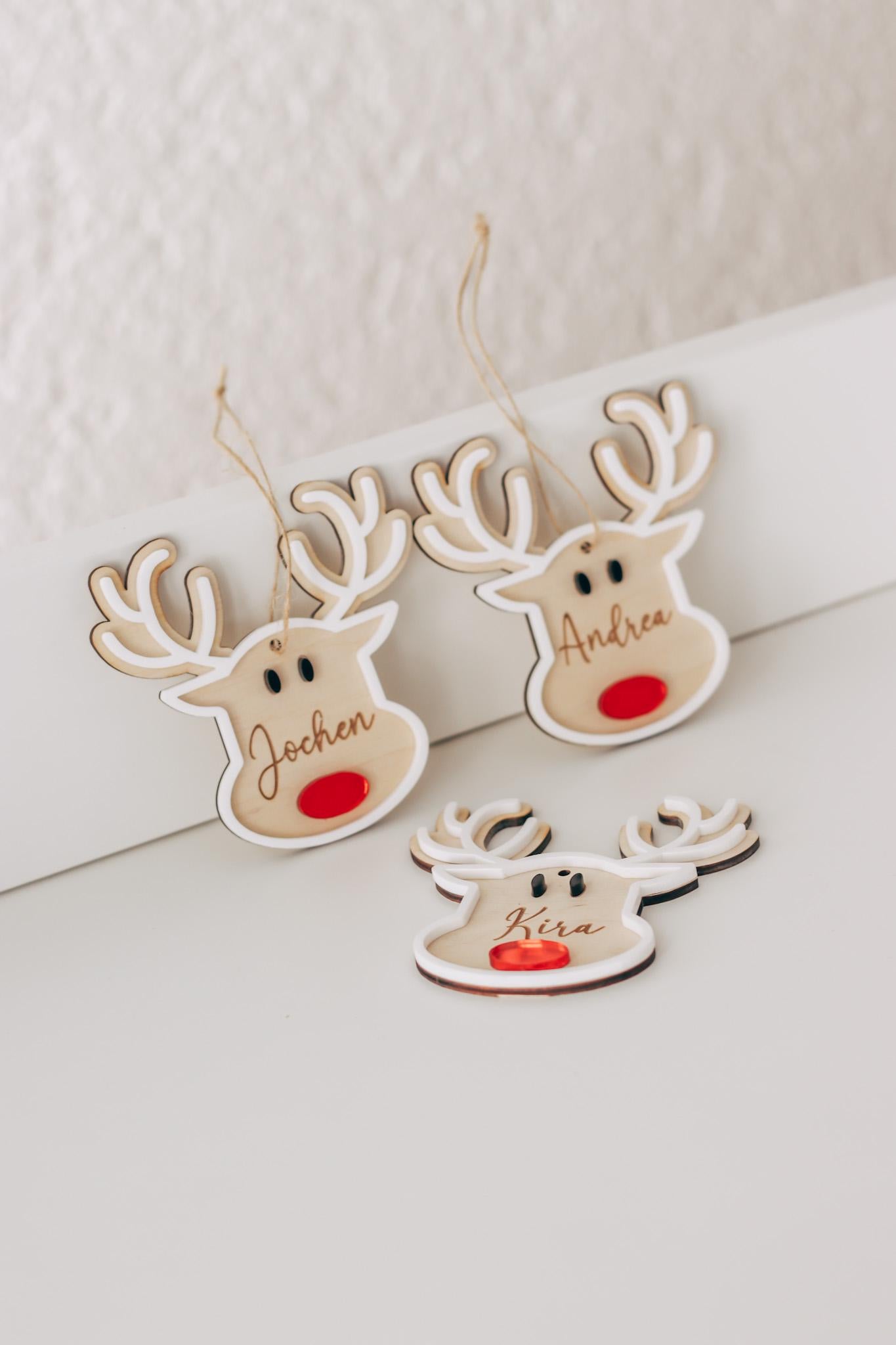 Christbaum Anhänger - Weihnachtsbaumdeko - Dekoration Weihnachten - Personalisierte Holzanhänger - Ornamente - Mitarbeiter Geschenk