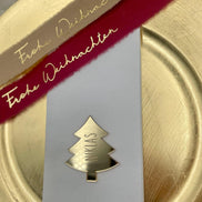 Weihnachten Platzkarte (auch mit Loch möglich) für den gedeckten Tisch oder auch als Deko für vorhandene Geschenke, 6,5 cm Gold oder silber