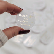 Etiketten für Small Business - handmade with love - verpackungsmaterial - mit liebe verpacken - personalisiert mit firmenname - gold schwarz