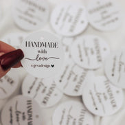 Etiketten für Small Business - handmade with love - verpackungsmaterial - mit liebe verpacken - personalisiert mit firmenname - gold schwarz