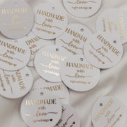 Etiketten für Small Business - handmade with love - verpackungsmaterial - mit liebe verpacken - personalisiert mit firmenname - gold schwarz