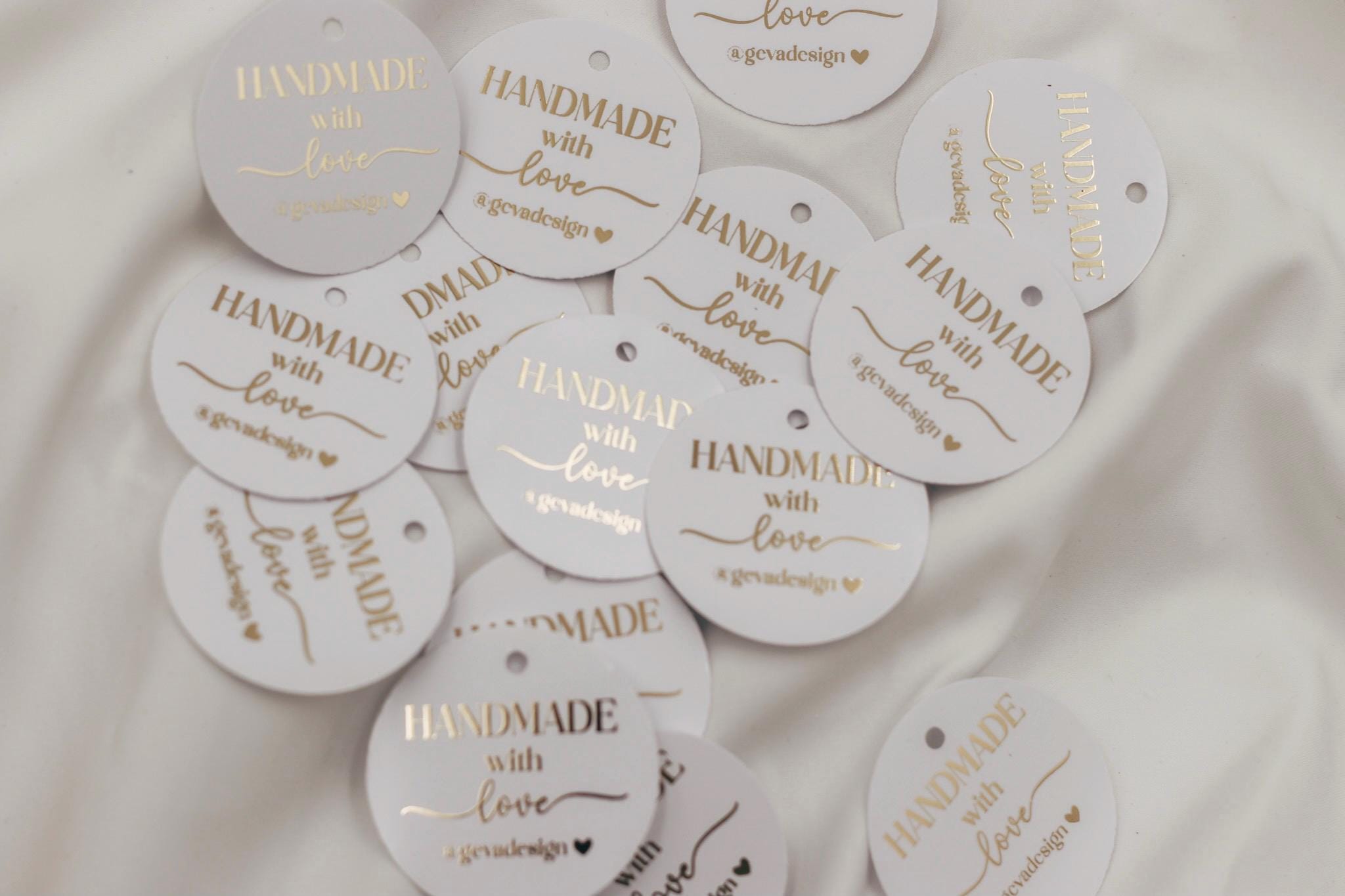 Etiketten für Small Business - handmade with love - verpackungsmaterial - mit liebe verpacken - personalisiert mit firmenname - gold schwarz