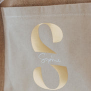 Personalisierte Jutetasche mit Namen + Initial, Trauzeugin Brautjungfer fragen - personalisiertes Geschenk - kleine Jutetasche - JGA