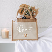 Braut Tasche mit Namen - Geschenk zur Hochzeit, Getting ready, Personalisiert,