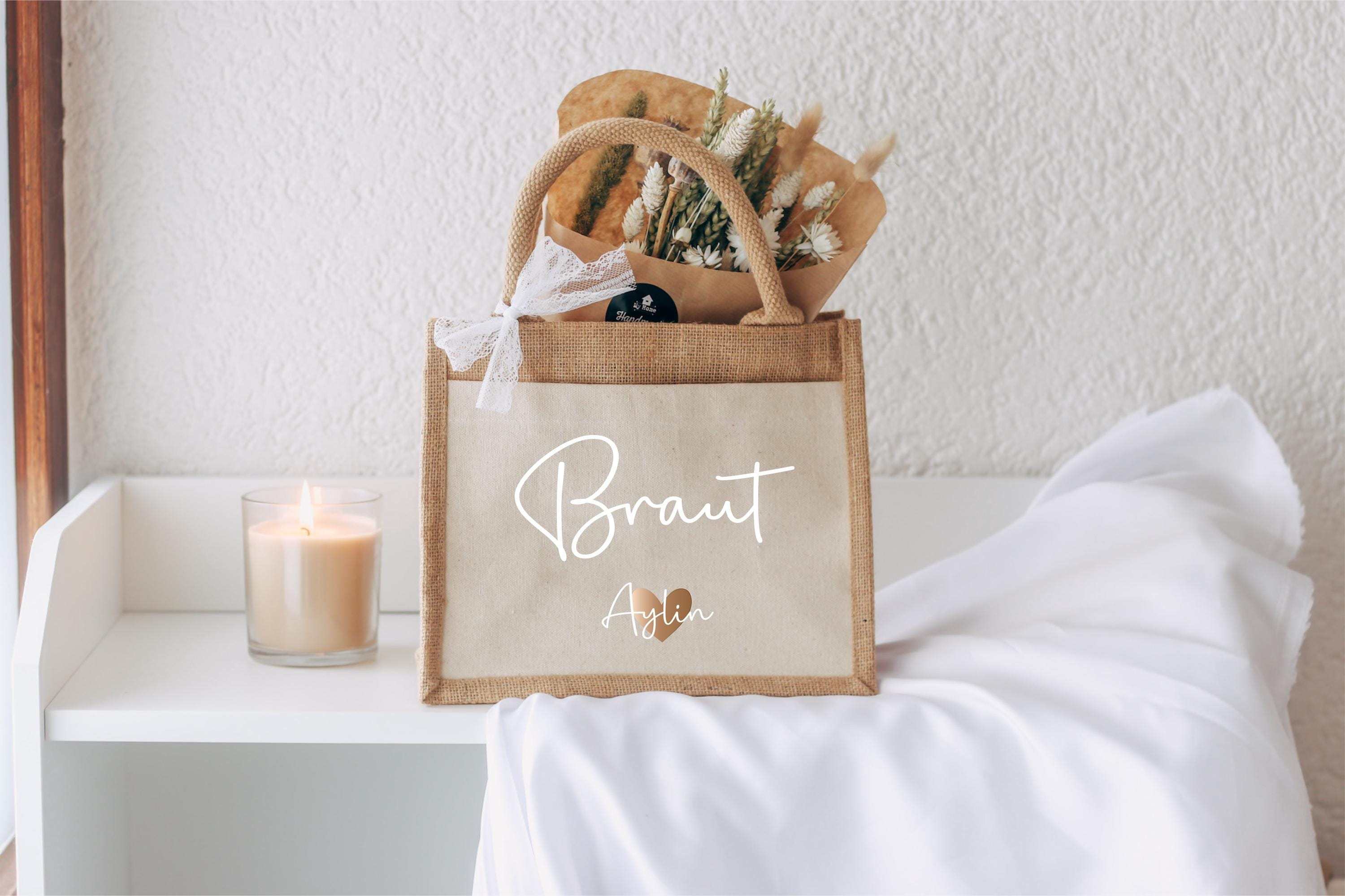 Braut Tasche mit Namen - Geschenk zur Hochzeit, Getting ready, Personalisiert,