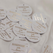 Etiketten für Small Business - handmade with love - verpackungsmaterial - mit liebe verpacken - personalisiert mit firmenname - gold schwarz