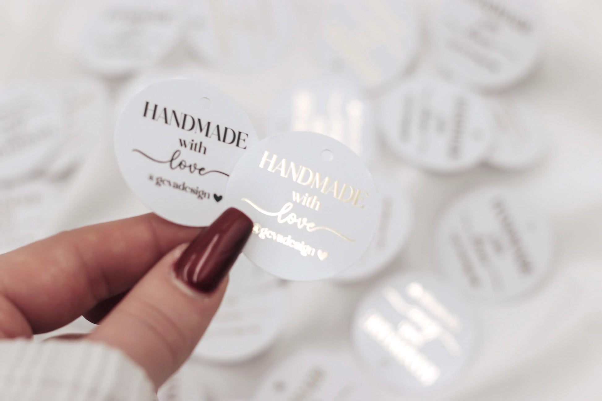 Etiketten für Small Business - handmade with love - verpackungsmaterial - mit liebe verpacken - personalisiert mit firmenname - gold schwarz