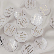 Etiketten für Small Business - handmade with love - verpackungsmaterial - mit liebe verpacken - personalisiert mit firmenname - gold schwarz