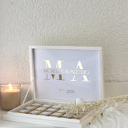 Gastgeschenk Hochzeit Verlobung Schokobox mit Gold/Silber Veredelung - Sözümüz Söz, Nikah, Geburtstag personalisiert mit Namen