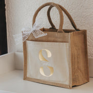 Personalisierte Jutetasche mit Namen + Initial, Trauzeugin Brautjungfer fragen - personalisiertes Geschenk - kleine Jutetasche - JGA