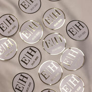 Personalisierte Etiketten für Gastgeschenke mit metallic Veredelung in gold, Hochzeit, Taufe,Sözümüz Söz, Verlobung, Initial & Datum