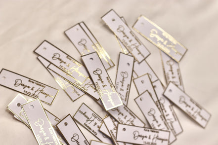 Kina Gecesi, Personalisierte Etiketten für Gastgeschenke mit metallic Veredelung in gold, Kina Hatirasi, Henna Nacht, Kanagjegj,
