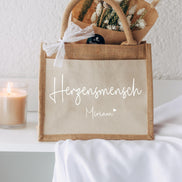 Herzensmensch Tasche - Geschenk Lieblingsmensch, Mama, Beste Freundin, Kollegin, personalisiert mit namen