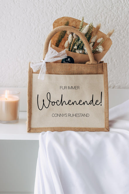 Rente Geschenk - Abschiedsgeschenk Kollegin - Team Geschenk - Ruhestand - personalisierte Tasche mit Namen