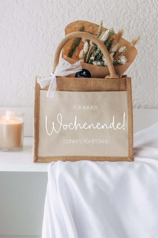 Rente Geschenk - Abschiedsgeschenk Kollegin - Team Geschenk - Ruhestand - personalisierte Tasche mit Namen