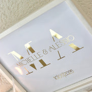 Gastgeschenk Hochzeit Verlobung Schokobox mit Gold/Silber Veredelung - Sözümüz Söz, Nikah, Geburtstag personalisiert mit Namen