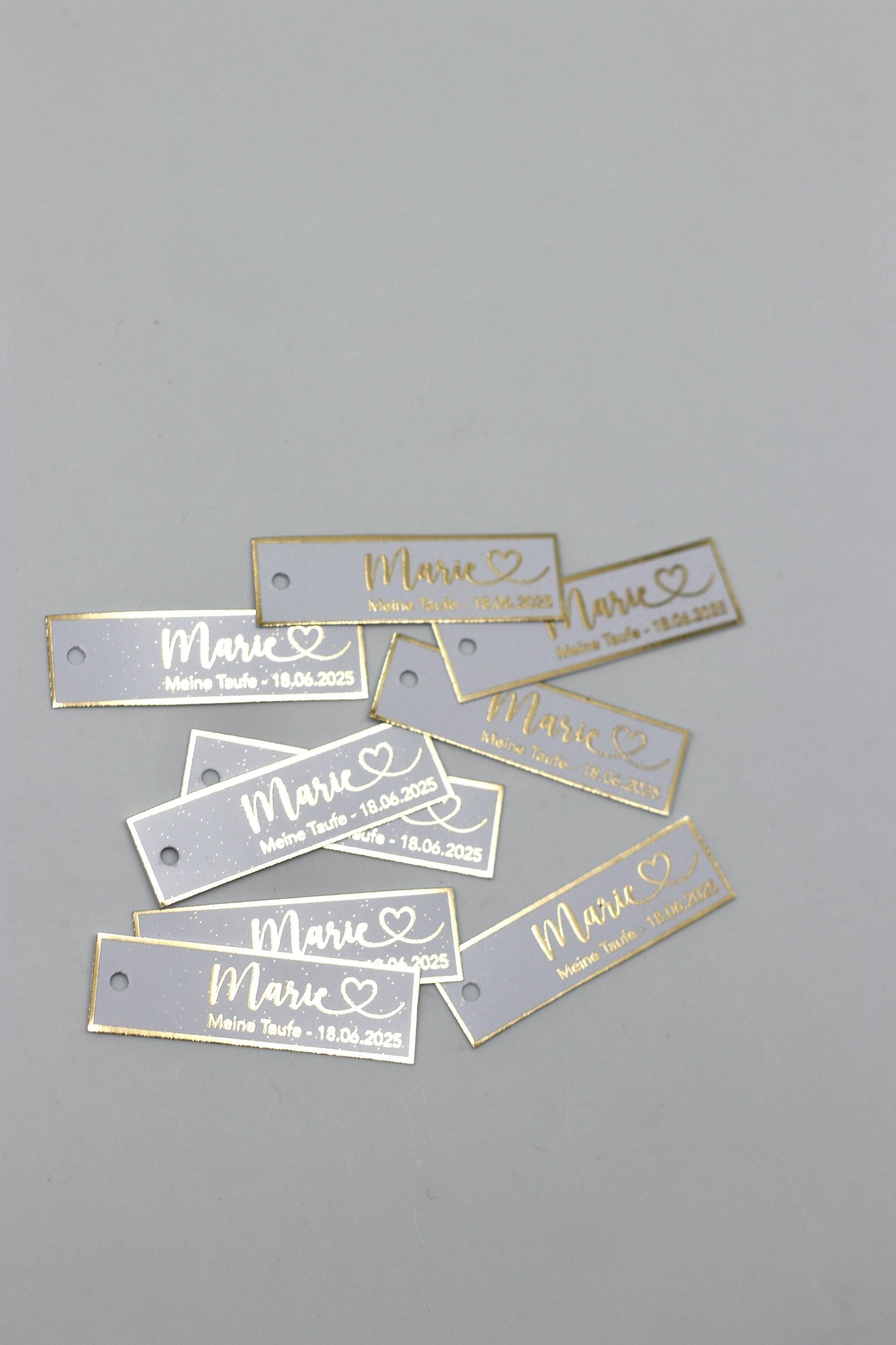 Personalisierte Etiketten Taufe, Kommunion, Mevlüt, Sünnet, Personalisiert mit dem Namen & Datum, Metallic Effekt gold, silber o schwarz