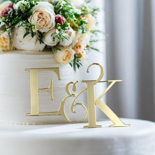 Caketopper Monogram als Aufleger für die Torte - Hochzeitsdeko, Hochzeitstore, Acryl gold, silber, Verlobung, Sözümüz Söz