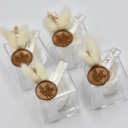 Gastgeschenk Hochzeit personalisiert - Rosenseife mit Trockenblumen und Wachssiegel