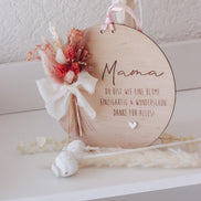 Muttertagsschild Holz | Trockenblumen rosa | Geschenk für Mama | personalisiert | Muttertagsgeschenk | Holzdeko | Beste Mama, Oma, Danke