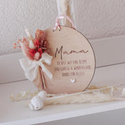 Muttertagsschild Holz | Trockenblumen rosa | Geschenk für Mama | personalisiert | Muttertagsgeschenk | Holzdeko | Beste Mama, Oma, Danke
