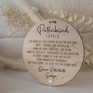 Patenkind Schild personalisiert | Geschenk zur Taufe mit Name, Widmung & Herz | Patentante Patenonkel Taufgeschenk aus Holz