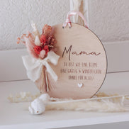 Muttertagsschild Holz | Trockenblumen rosa | Geschenk für Mama | personalisiert | Muttertagsgeschenk | Holzdeko | Beste Mama, Oma, Danke