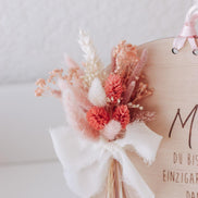 Muttertagsschild Holz | Trockenblumen rosa | Geschenk für Mama | personalisiert | Muttertagsgeschenk | Holzdeko | Beste Mama, Oma, Danke