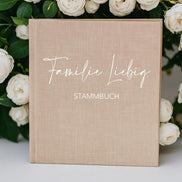 Stammbuch Familie Nachname Leinen A4 A5 | Personalisiertes Stammbuch Hochzeit | Stammbuch Mappe Standesamt
