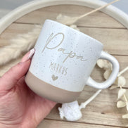 Papa Tasse mit Name & Herz, graviert, personalisierte Keramiktasse, Geschenk für Vater – Vatertag oder Geburtstag, Männergeschenk,
