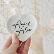 Personalisierte Ringschale Hochzeit | Keramik Schmuckschale mit Namen | Standesamt Deko | Ringhalter Hochzeit Geschenk