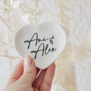 Personalisierte Ringschale Hochzeit | Keramik Schmuckschale mit Namen | Standesamt Deko | Ringhalter Hochzeit Geschenk