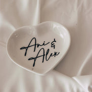 Personalisierte Ringschale Hochzeit | Keramik Schmuckschale mit Namen | Standesamt Deko | Ringhalter Hochzeit Geschenk
