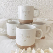 Personalisierte Tasse, Gravur mit Name & Herz – Geschenk für Schwester, Freundin, Mama, Firma – Weihnachten, Weihnachtsgeschenk, Jubiläum