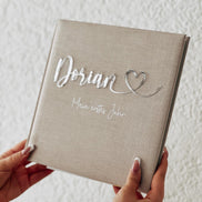 Personalisiertes Baby Fotoalbum „Mein erstes Jahr“ | Geschenk zur Geburt oder 1. Geburtstag | Erinnerungsalbum für Babyfotos