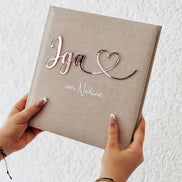 JGA Gästebuch personalisiert | Fotoalbum Junggesellinnenabschied | Acryl Schriftzug mit Herz | Geschenk Team Braut