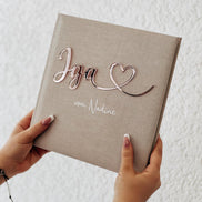JGA Gästebuch personalisiert | Fotoalbum Junggesellinnenabschied | Acryl Schriftzug mit Herz | Geschenk Team Braut