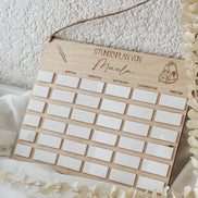 Personalisierter Stundenplan aus Holz für Kinder | Wiederverwendbar mit Acrylfeldern | Geschenk Schulanfang | Einschulung Deko Kinderzimmer