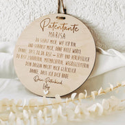 Personalisiertes Patengeschenk Holzschild | Patentante Patenonkel Pateneltern | Geschenk für Paten mit Herz | Dankeschön, Taufe, Patenkind