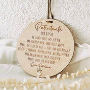 Personalisiertes Patengeschenk Holzschild | Patentante Patenonkel Pateneltern | Geschenk für Paten mit Herz | Dankeschön, Taufe, Patenkind