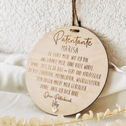 Personalisiertes Patengeschenk Holzschild | Patentante Patenonkel Pateneltern | Geschenk für Paten mit Herz | Dankeschön, Taufe, Patenkind