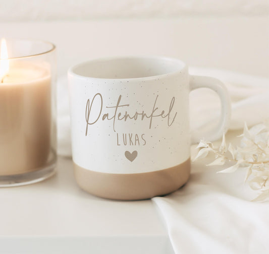 Tasse Patentante/Patenonkel mit Herz & Name – Geschenk zur Patenschaftsfrage – personalisiert graviert – 360 ml – Willst du mein Pate sein?
