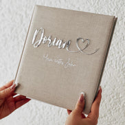 Personalisiertes Baby Fotoalbum „Mein erstes Jahr“ | Geschenk zur Geburt oder 1. Geburtstag | Erinnerungsalbum für Babyfotos