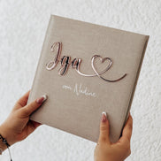 JGA Gästebuch personalisiert | Fotoalbum Junggesellinnenabschied | Acryl Schriftzug mit Herz | Geschenk Team Braut