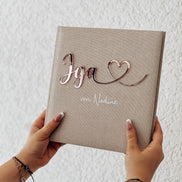 JGA Gästebuch personalisiert | Fotoalbum Junggesellinnenabschied | Acryl Schriftzug mit Herz | Geschenk Team Braut