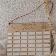 Personalisierter Stundenplan aus Holz für Kinder | Wiederverwendbar mit Acrylfeldern | Geschenk Schulanfang | Einschulung Deko Kinderzimmer