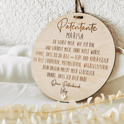 Personalisiertes Patengeschenk Holzschild | Patentante Patenonkel Pateneltern | Geschenk für Paten mit Herz | Dankeschön, Taufe, Patenkind