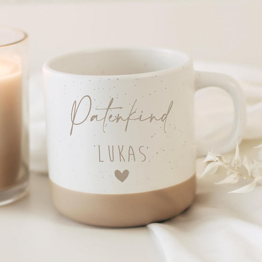 Tasse Patenkind mit Name & Herz – Geschenk Taufe Kind – personalisierte Keramiktasse graviert – Patengeschenk – 360 ml
