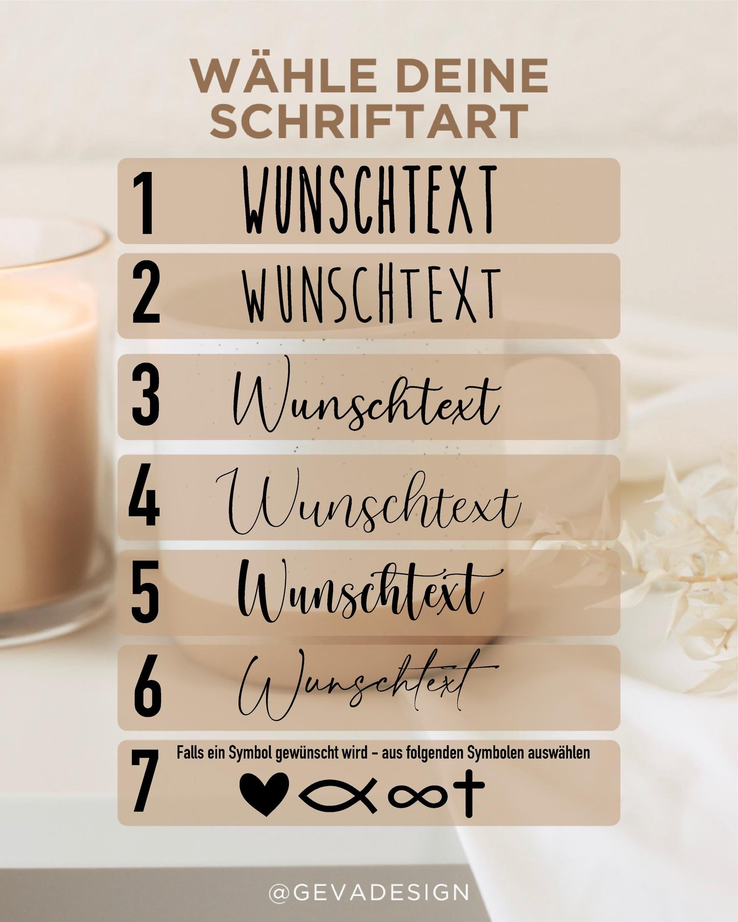 Tasse mit Wunschtext – personalisierte Gravur mit Wunsch-Schrift & Symbol – Geschenk individuell – Keramiktasse 360 ml