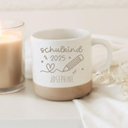 Schulkind 2025 Tasse mit Name – Geschenk Einschulung – Stift Herzlinie – personalisierte Keramiktasse – einschulungsgeschenk